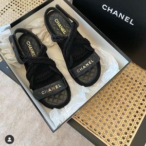 Chanel rope sandals (black)
